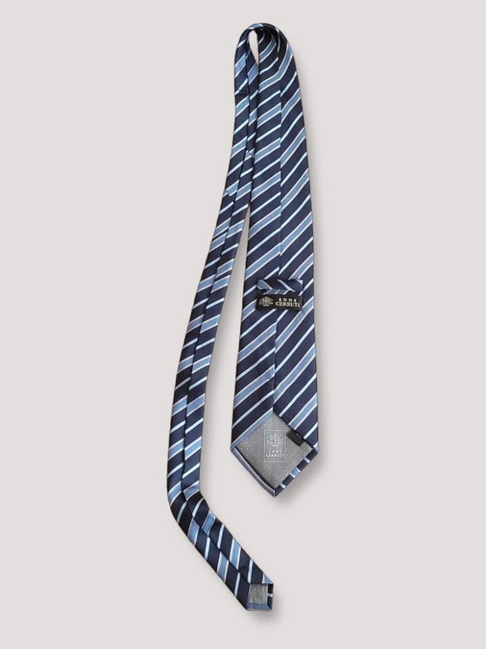 Cerruti 1881 Blue Striped Silk Classic Necktie (150 cm)